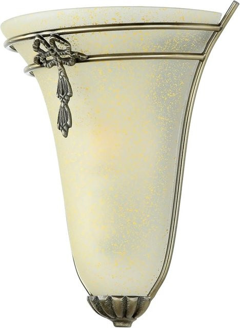 Rustikale Wandlampe von Licht-Erlebnisse aus Glas und Metall in Bronze und Beige, Höhe: 28 cm, E14 - Bild 1