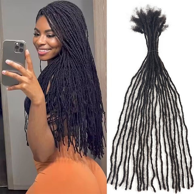 Doralia Dreadlock-Extensions, 100 % Echthaar, 20 Strähnen, Unisex - Bild 1