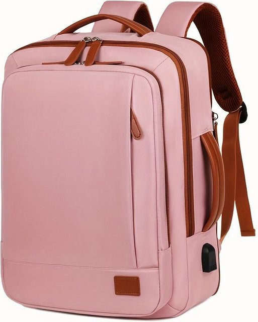 WTEMPO Erweiterbarer Laptop-Rucksack mit großer Kapazität und Trocken-Nasstrennung in Rosa und Schwarz - Bild 1