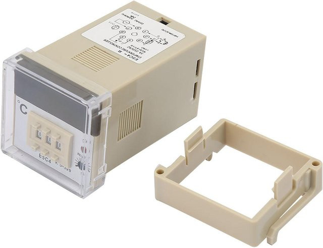 TOMTOP JMS Temperaturregler E5C4R20K mit K-Typ Thermoelement 220V bis 399 Grad Celsius in Grau und Beige - Bild 1