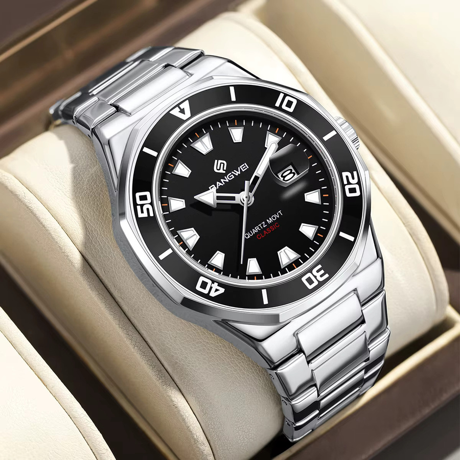 BangWEI Armbanduhr, Quarz, Edelstahl, Silber, Herren - Bild 2