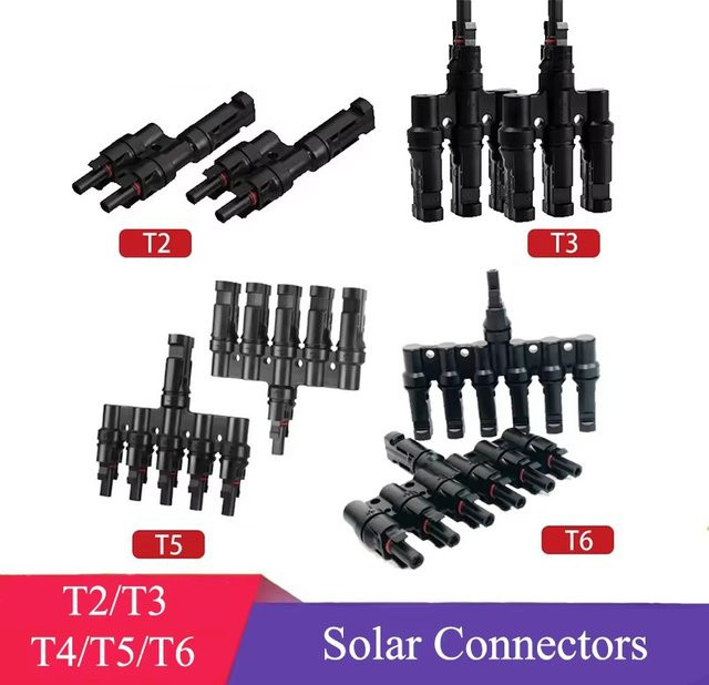 Solar PV Zweig Anschlüsse Solar Energie Adapter Solar Panel Kabel Splitter Koppler Combiner in Schwarz - Bild 1