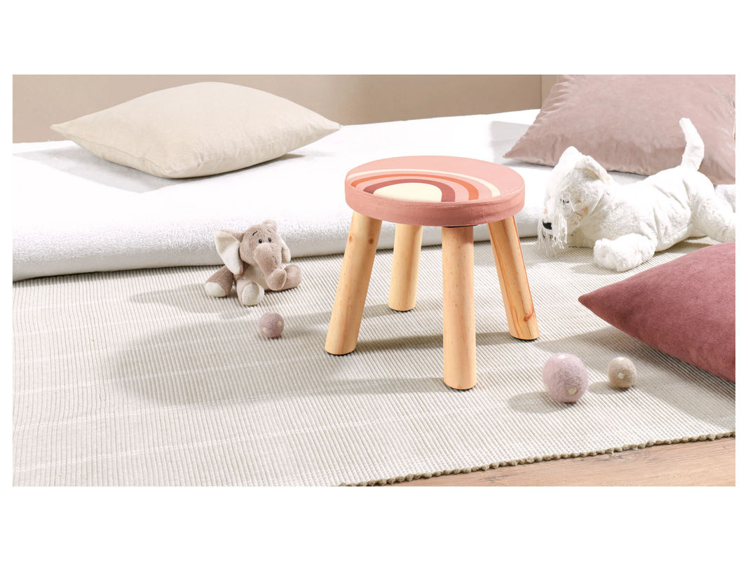 LIVARNO HOME Kinderhocker mit Aufbewahrung und Holzfüßen in Regenbogen-Design, mehrfarbig - Bild 2