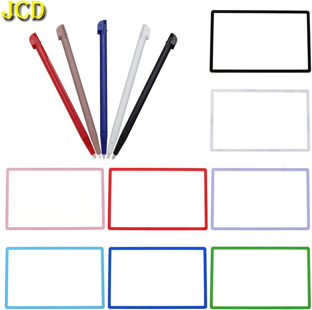 JCD Reparatur-Set für Nintendo 2DS mit weißer Kunststoff-Abdeckung für den oberen LCD-Bildschirm und Touch-Stylus-Stift - Bild 1