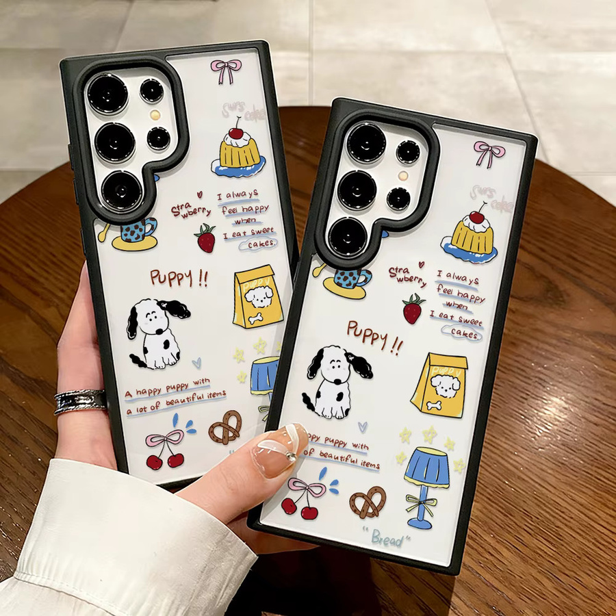 Transparente Handyhülle mit Welpen-Design für Samsung Galaxy S26 Ultra S25 A57 A36 A26 A17 A37 A56 A16 A06 inklusive Trageband und Stoßschutz - Bild 2