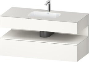 Duravit Qatego Einbauwaschtisch-Möbel-Set in Weiß, Konsolen-Waschtischunterbau mit Nischenbereich, B/T/H: 120 x 55 x 60 cm - Bild 1