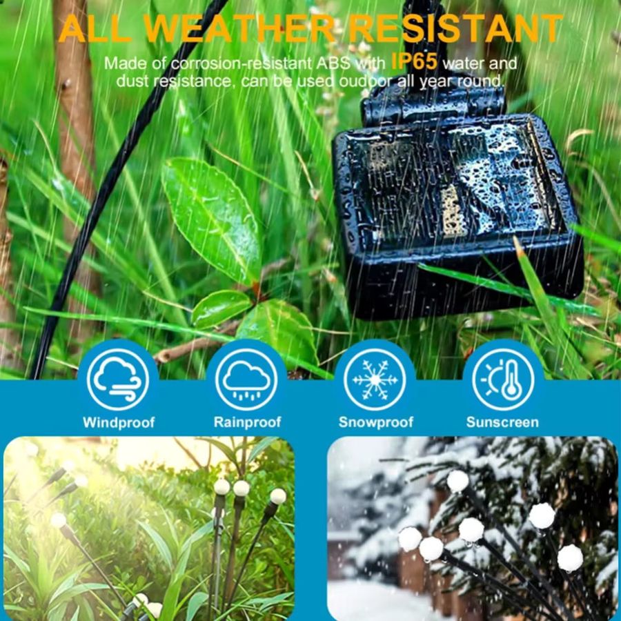 Heinast LED Solar-Gartenleuchten Glühwürmchen-Lichter warm wasserdicht für Terrasse und Garten - Bild 2