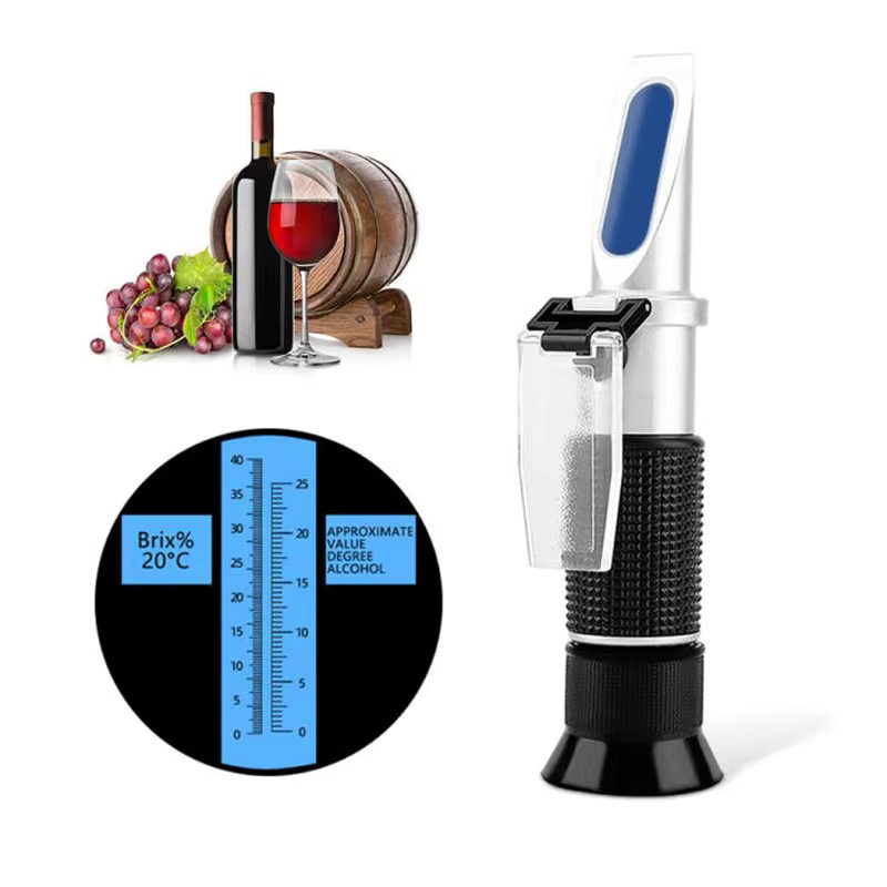JUANJUAN Handheld Wein Refraktometer zur Messung von Alkoholgehalt und Zuckergehalt für Bier und Trauben, 0-25 % Alkohol und 0-40 % Brix - Bild 2