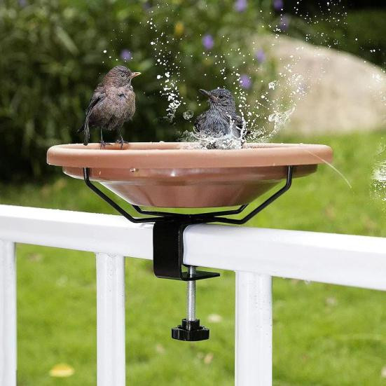 Verstellbare Vogelbadschale mit Kolibri-Motiv und C-Klemmenständer für den Außenbereich - Bild 2