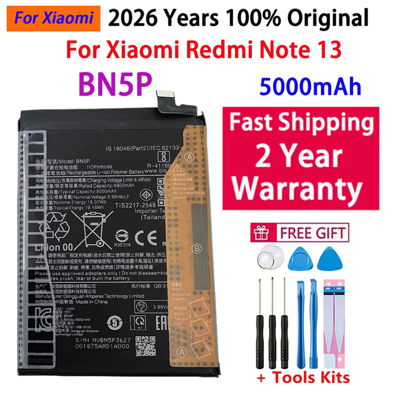 Xiaomi BN5P Ersatzakku für Redmi Note 13, 5000mAh, Schwarz - Bild 3