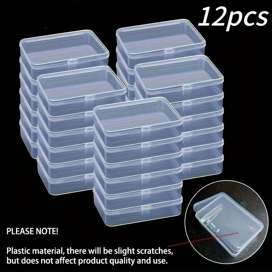 12er-Set Transparente Aufbewahrungsboxen aus Kunststoff mit Sicherheitsverschlüssen, B/T/H: 12,0 x 7,5 x 2,0 cm - Bild 3