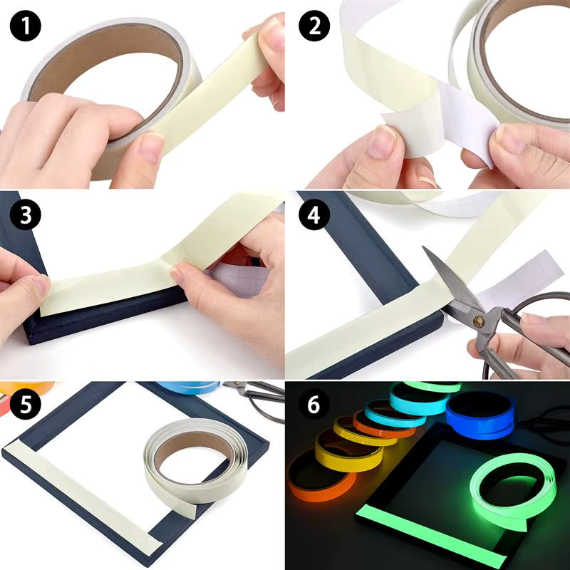 3M Selbstklebendes fluoreszierendes Sicherheitsband in Grün für Nachtsicht und Heimdekoration - Bild 3