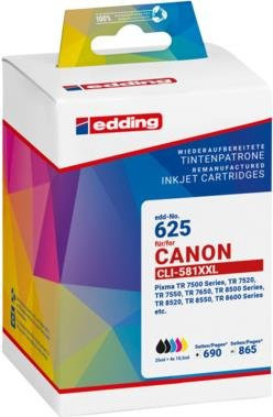 edding Tintenpatronen Set kompatibel mit Canon PGI-580XXL und CLI-581XXL in Schwarz, Cyan, Magenta und Gelb - Bild 1