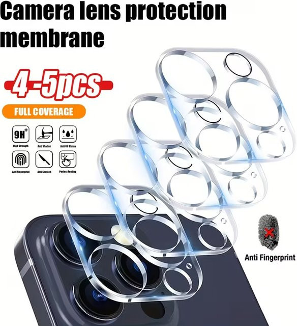 4 bis 5 Stück Kameraobjektivschutz aus gehärtetem Glas für iPhone 17 Pro Max, iPhone 17 Pro, iPhone 17 Ai und iPhone 16 Plus, transparent, HD klar und wasserdicht - Bild 1