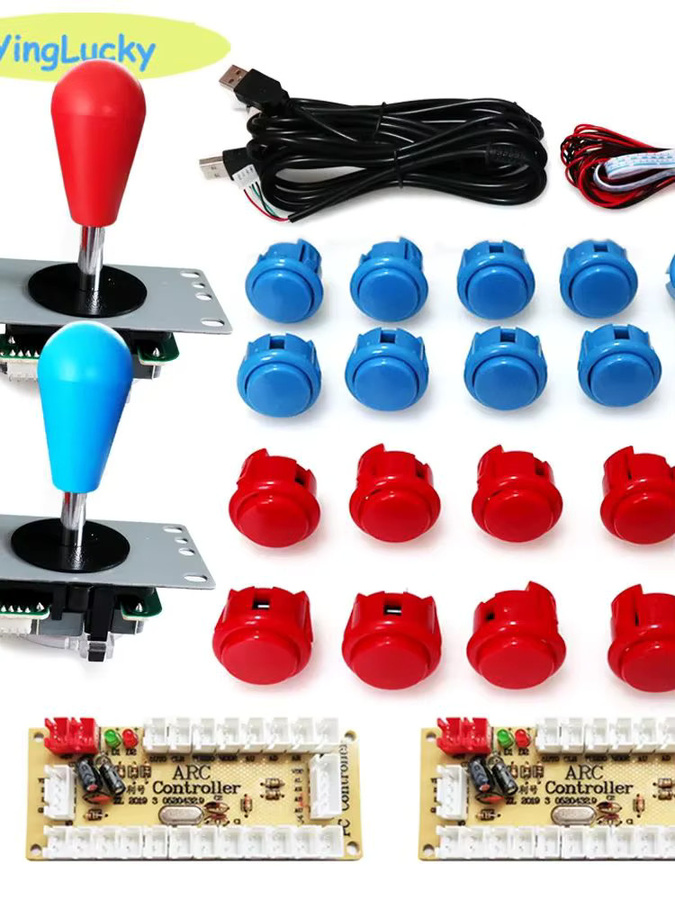 Sanwa 2-Spieler Arcade Zero Delay Kit mit USB-Encoder für PC und Raspberry Pi, Multicolor, inklusive Sanwa Joystick und Push Buttons - Bild 3
