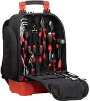 Wiha Universal Werkzeugrucksack bestückt 41-teilig in Schwarz-Rot mit Laptopfach und stabilem Standboden, L x B x H: 38,5 x 26,0 x 53,0 cm - Bild 1