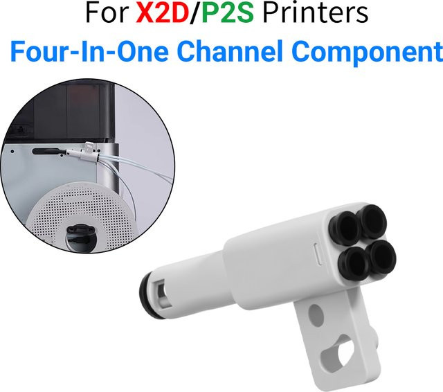 Bambu Lab 4-in-1 PTFE-Adapter Materialrohr Erweiterungsanschluss AMS Connect für X1, P1, H2D, X2D, P2S in Weiß - Bild 1