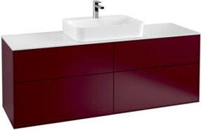 Villeroy & Boch Waschtischunterschrank Finion Wandmontiert Weiß Matt mit LED-Beleuchtung B: 160 cm, T: 60,3 cm, H: 50,1 cm - Bild 1