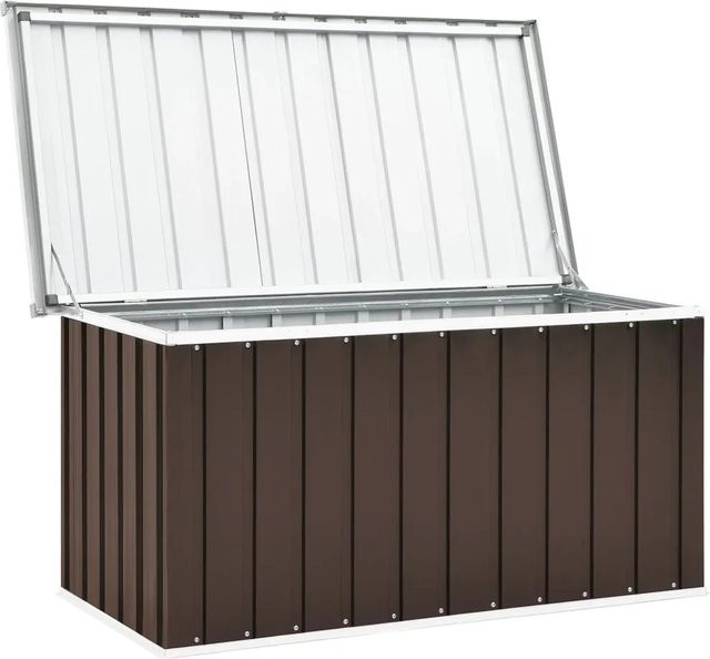 vidaXL Gartenbox aus verzinktem Stahl und Kunststoff, Braun, B/T/H: 129 x 67 x 65 cm - Bild 1