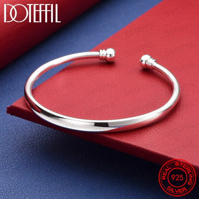 DOTEFFIL Armreif 925 Silber, Doppelperlen, Unisex - Bild 1