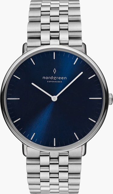 Nordgreen Herrenuhr Native, Quarz, Edelstahl, Blau, 40 mm, 3 ATM - Bild 1