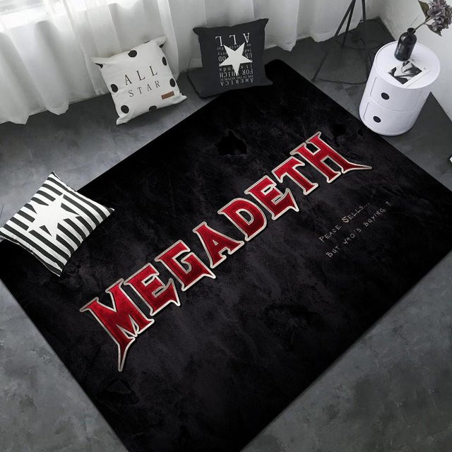 Karpetti Fußmatte Megadeth Heavy Metal Rock, Schwarz, B/T: 150 x 100 cm, rutschfest und waschbar - Bild 1