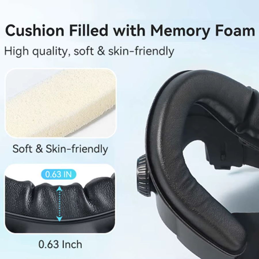 AMVR FC4A Gesichtsmasken-Abdeckung aus PU-Leder für Meta Oculus Quest 3, Gesichtsschnittstelle mit Multi-Vent-Eisseiden-Gesichtspolster für Halo-Kopfband, Schwarz - Bild 5