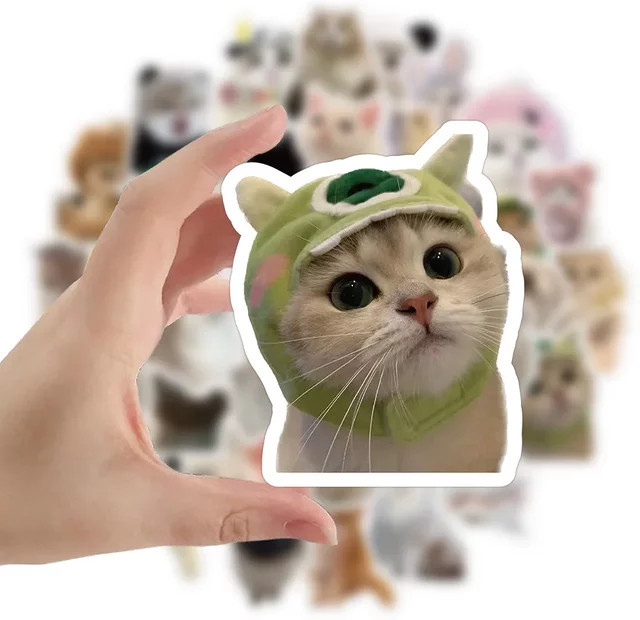 GOGOTU Kawaii Katzen Aufkleber, 60-teiliges Set, bunt - Bild 1