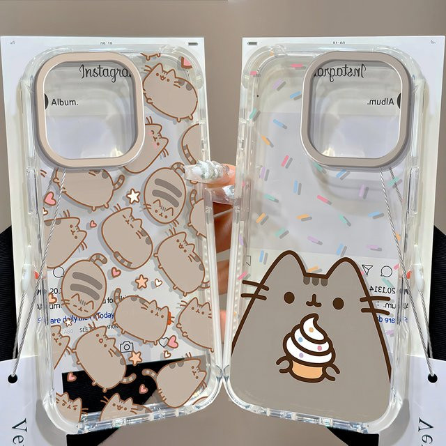 Pusheen Katzen Handyhülle mit Cartoon-Donuts für Xiaomi Mi 15T 14 13 12 11 10 14T Poco M7 X6 F7 F5 F4 NFC Lite GT Pro Ultra 4G 5G, Multicolor - Bild 1