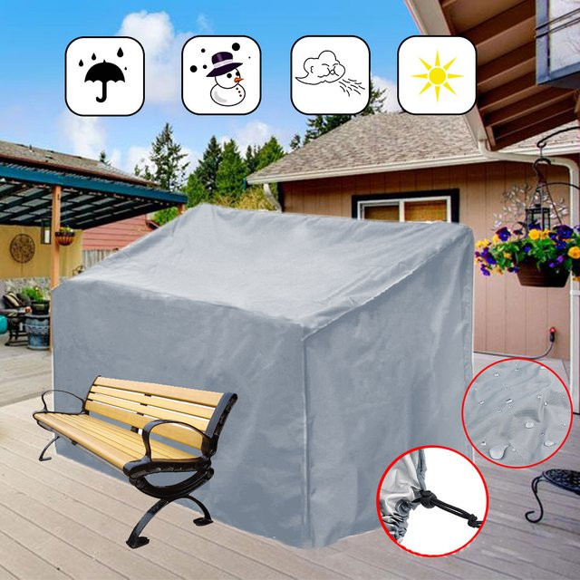 Wasserdichte Gartenbank Abdeckung aus Polyester in Schwarz und Grau - Bild 1