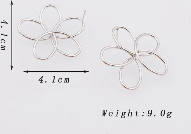 YULIN Hängeohrringe Blume, Zinklegierung, Gold, Damen, Vintage - Bild 1