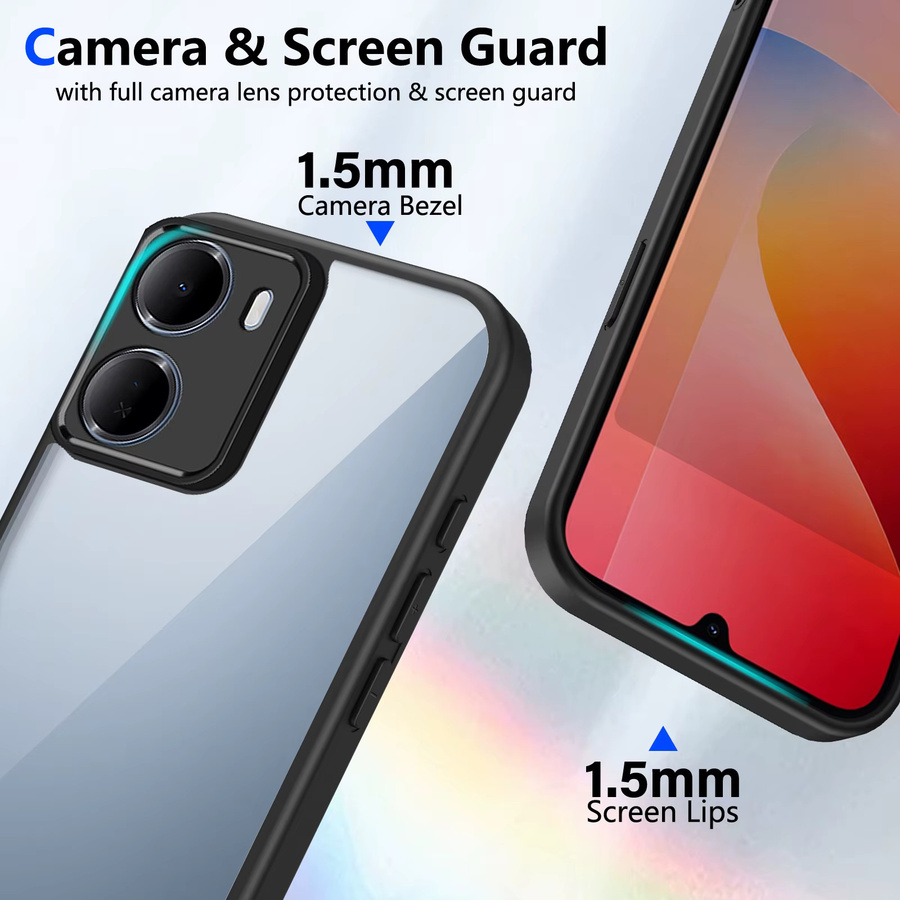 Xiaomi Redmi 15A 5G Handyhülle aus Silikon mit Luftpolster und matter Rückseite, Transparent/Grau - Bild 4