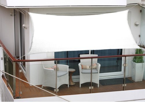 FLORACORD Balkon-Sonnensegel rechteckig aus Polyester, Farbe: Weiß, B/T: 270 x 140 cm - Bild 1