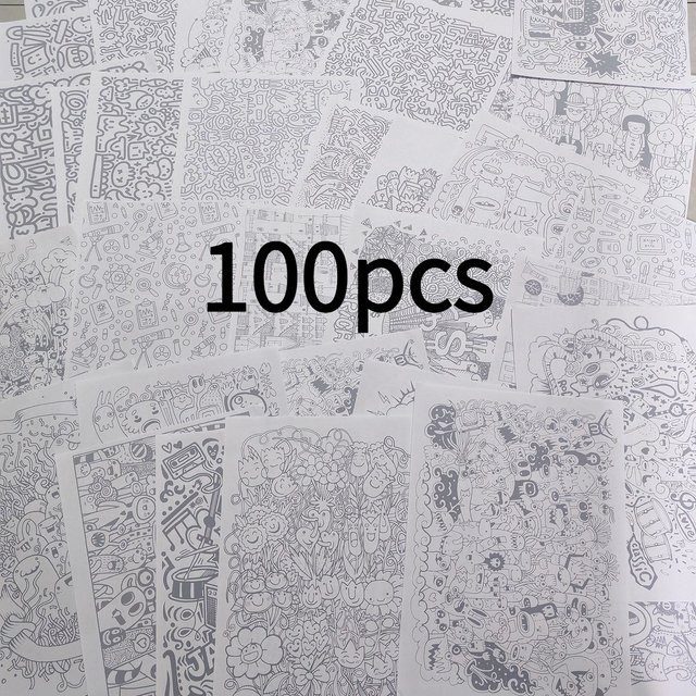 100 Blatt Kontrollstifte zum Zeichnen und Kopieren für Erwachsene, weiß und mehrfarbig - Bild 1