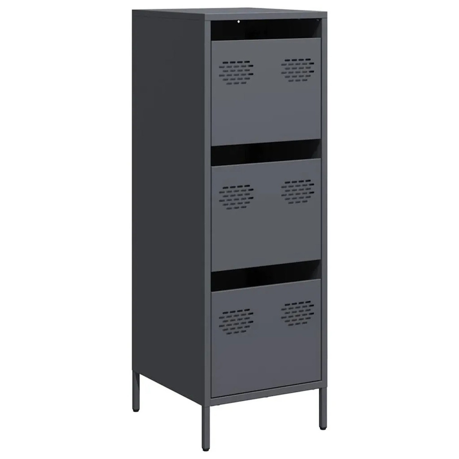 vidaXL Highboard aus kaltgewalztem Stahl in Anthrazit matt, B/T/H: 39 x 35 x 103,5 cm - Bild 2