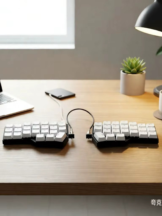 Corne V4.1 Split Ergonomie mechanische MX-Tastatur in Weiß, Hot-Swap-fähig, kabelgebunden, South RGB VIAL, vollständig drehbar - Bild 1