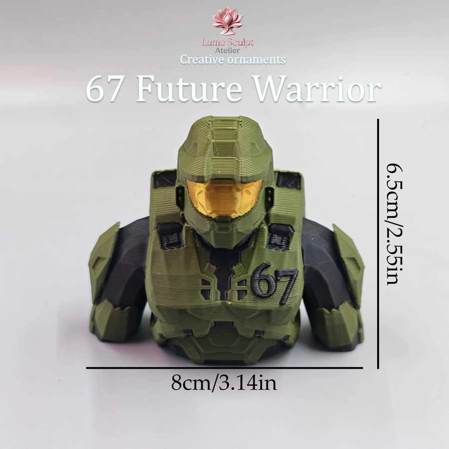 J BIRD Future Warrior Ornamente als lustige Sammlerfigur in Grün aus Kunststoff zur Dekoration für dein Zuhause, Regal oder Schreibtisch - Bild 2