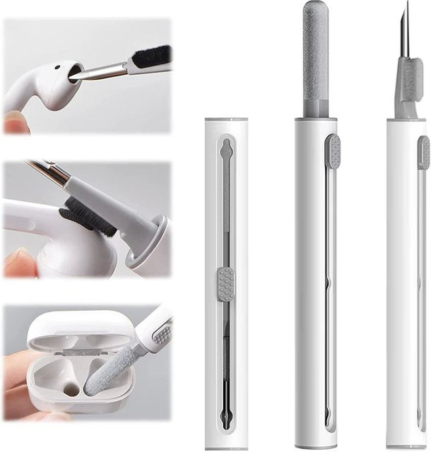 SEamopar 3-in-1 Tragbarer Reinigungsstift für Kopfhörer, Handy und Tablet zur Entfernung von Staub und Schmutz in Schwarz oder Weiß - Bild 1