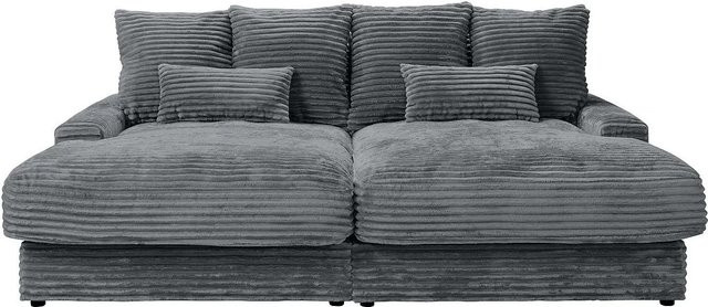 Calazo Sofa in Anthrazitgrau mit Cordstoff Bezug ohne Schlafmöglichkeit Breite: 232 cm - Bild 1