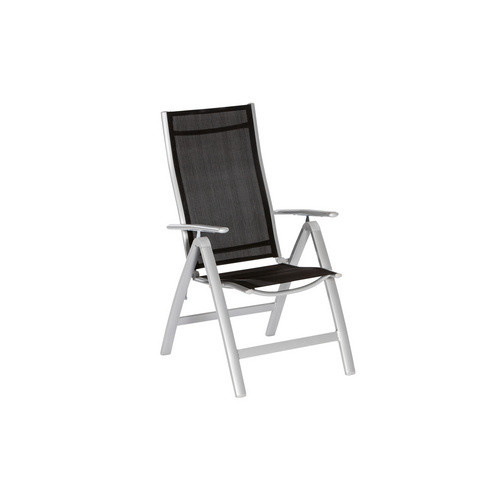 MERXX Gartenmöbelset Carrara für 4 Sitzplätze aus Aluminium und Textil in Schwarz und Silber - Bild 2