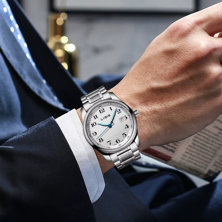 LIBIS Armbanduhr Automatik, Edelstahl, Silber, Herren - Bild 3