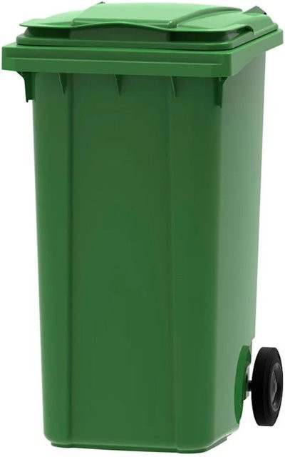PROREGAL Mülltonne Müllgroßbehälter mit 2 Rädern, 240 Liter, Grün, Kunststoff, H x B x T: 107,9 x 58,3 x 73,7 cm - Bild 1