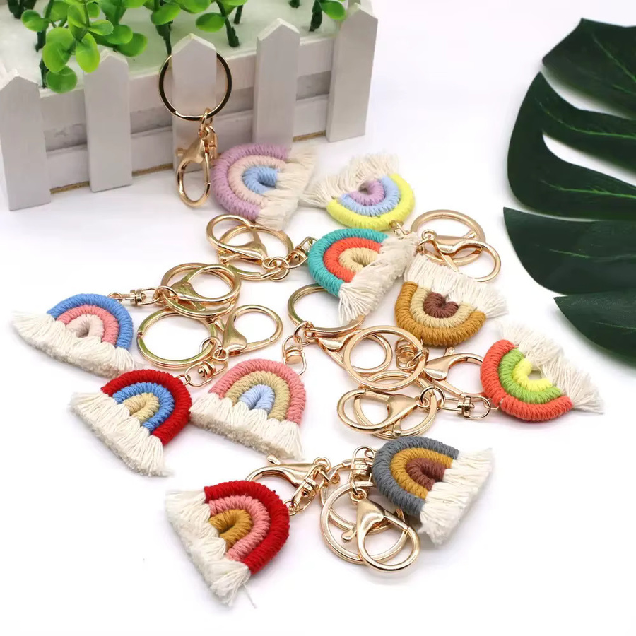 Noter New Bohemia Schlüsselanhänger, Regenbogen, geflochtene Quaste, Unisex - Bild 2