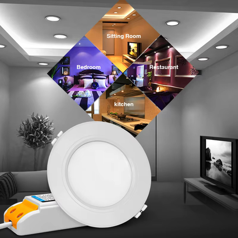 YJBCo Intelligente RGB + CCT LED-Einbauleuchte in Weiß, 6W dimmbare Deckenleuchte mit WIFI App- und Fernbedienung-Steuerung - Bild 2