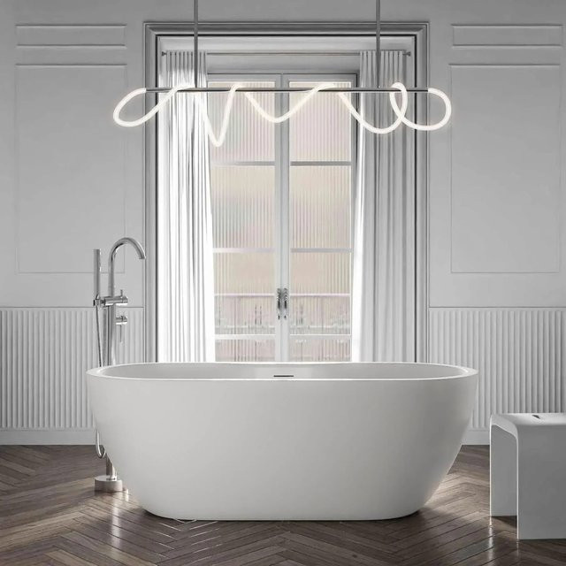Freistehende Badewanne ROMA PLUS 2.0 von Bernstein aus Acryl in Weiß Matt, B/T/H: 165 x 75 x 58 cm - Bild 1