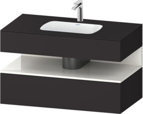 Duravit Qatego Einbauwaschtisch-Möbel-Set, Grau matt, B/T/H: 100 x 55 x 60 cm - Bild 1