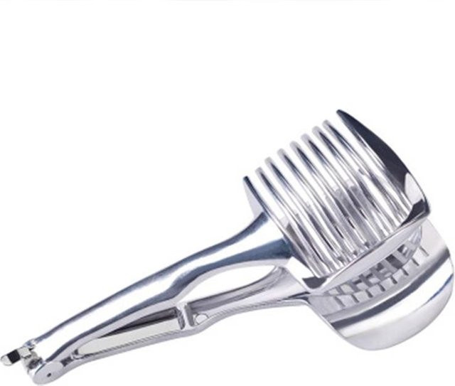 WIKHOSTAR Handheld Obst-Slicer aus Edelstahl in Grau zum Schneiden von Zitronen, Tomaten und Zwiebeln - Bild 1