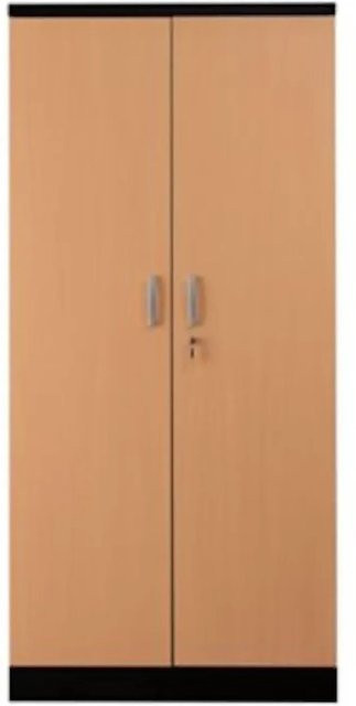 PROREGAL Aktenschrank Beetle mit 4 Fachböden und Schloss, Schwarz & Buche, H x B x T: 195 x 92 x 42 cm - Bild 1