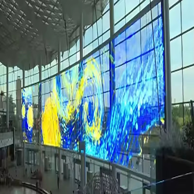 OIMG P3.9 Transparentes LED-Mesh-Screen Glaswand-Videoanzeige für Schaufensterwerbung und 3D-Visualisierung - Bild 2