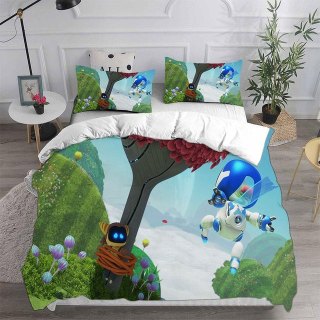 Astro Bot Bettwäscheset aus Mikrofaser, 3-teilig, Mehrfarbig, B/H: 180 x 210 cm - Bild 1